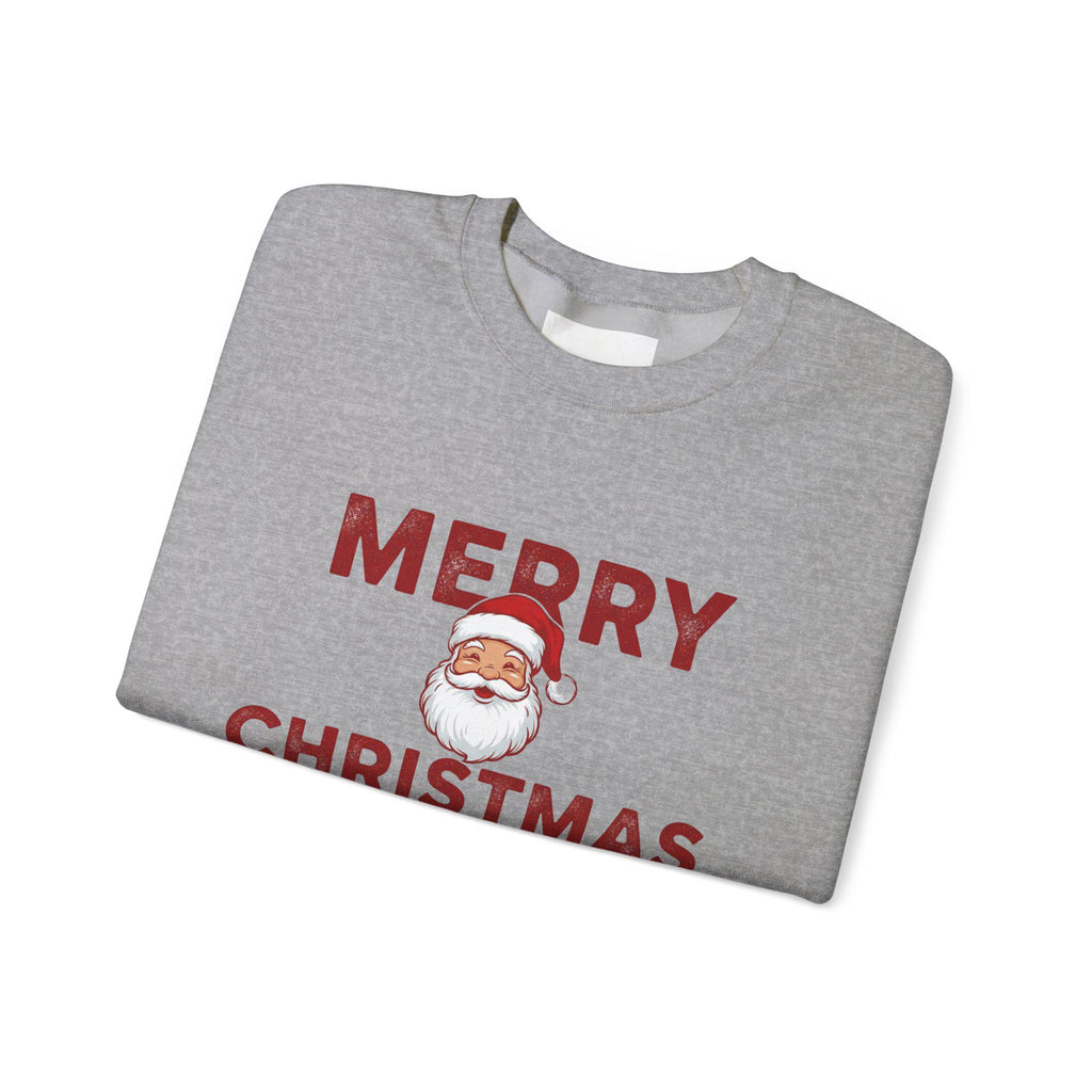 Merry Christmas Sweatshirt, Festive Santa Holiday Apparel