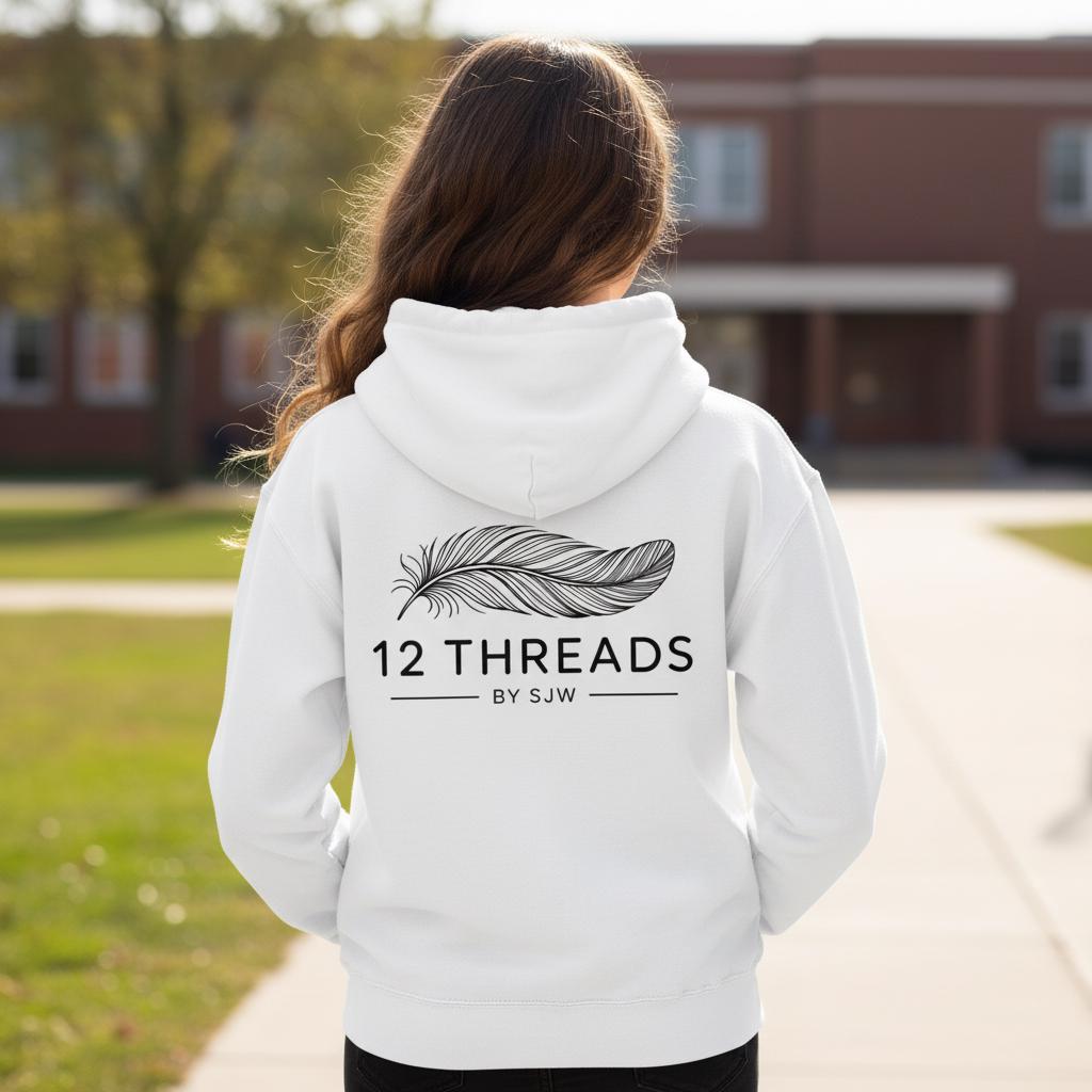 Unisex Softstyle Fleece Hoodie with Elegant Feather Design, Cozy Hoodie, Casual Wear, Gift for Her, Stylish Comfort