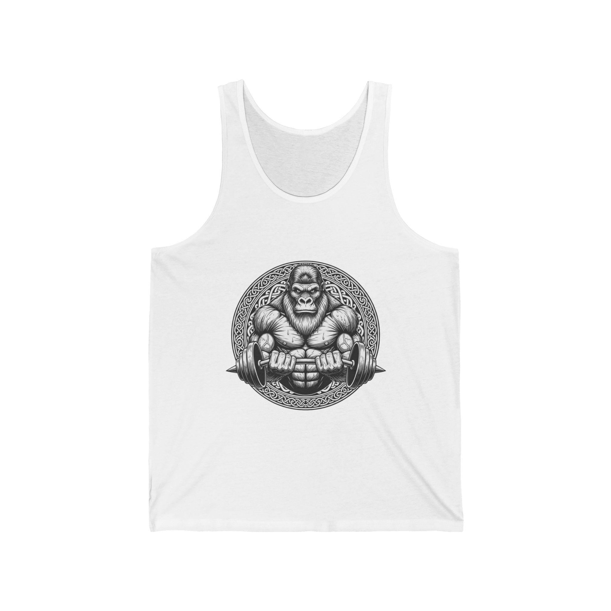 Unisex Jersey Tank, Gorilla Bodybuilding Design