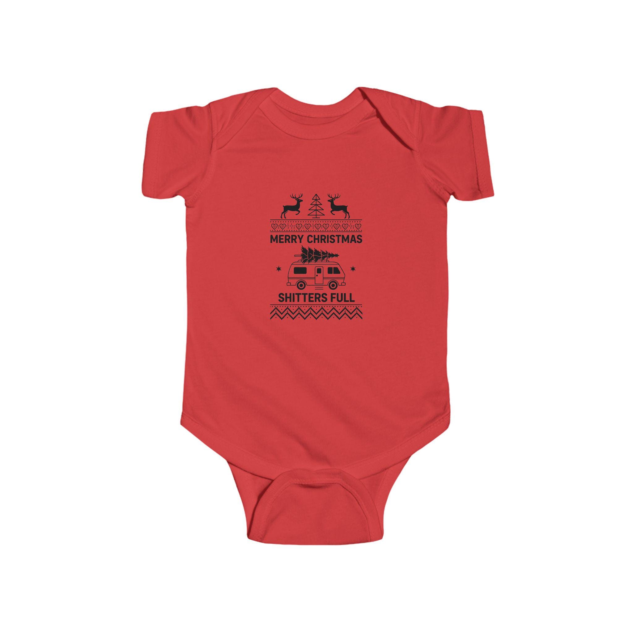 Shitters Full, Adorable Christmas Infant Bodysuit, Holiday Outfit, Baby Gift, Cute Baby Clothes, Funny Holiday Apparel,