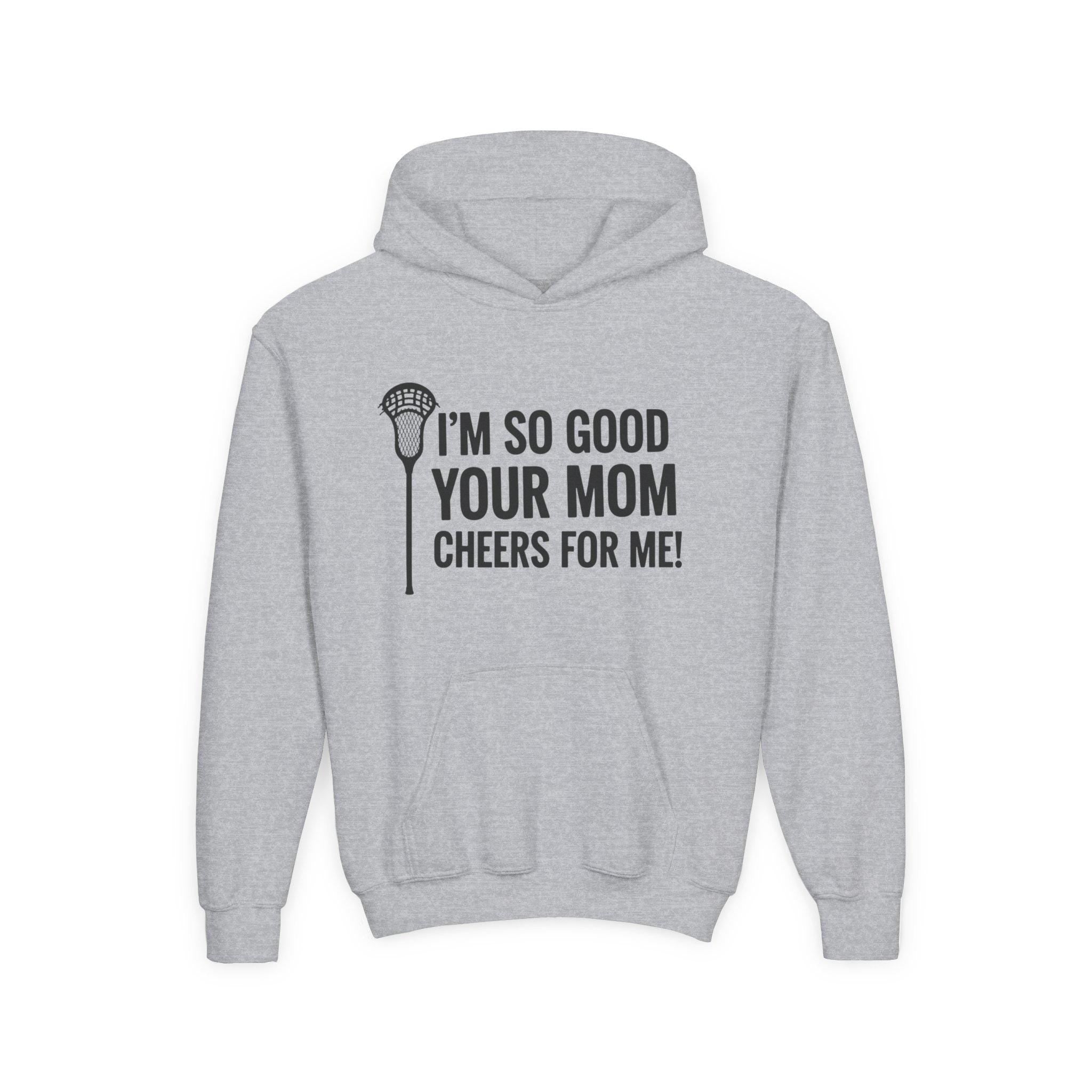 Youth Sweatshirt - Cheer Mom Hoodie, Funny Sports Sweatshirt, Gift for Young Athletes, Birthday Present, Lacrosse Fan Apparel