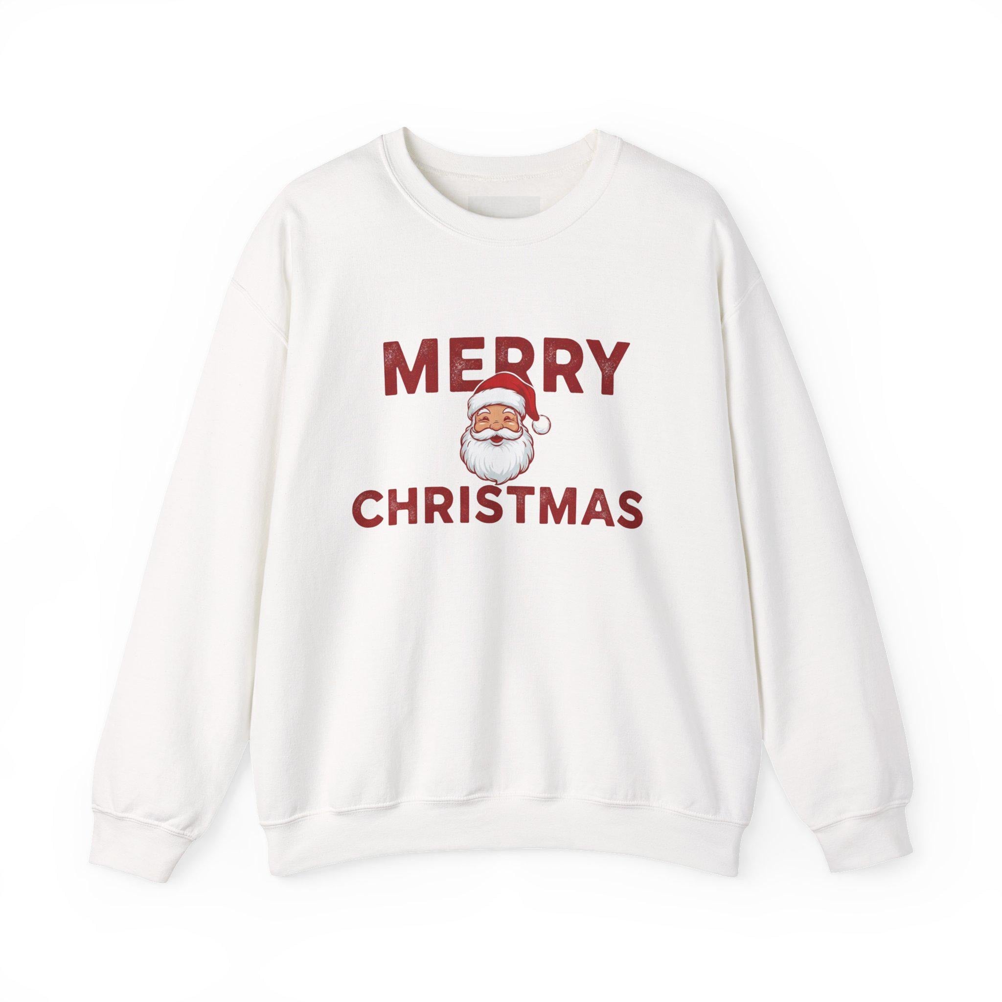 Merry Christmas Sweatshirt, Festive Santa Holiday Apparel