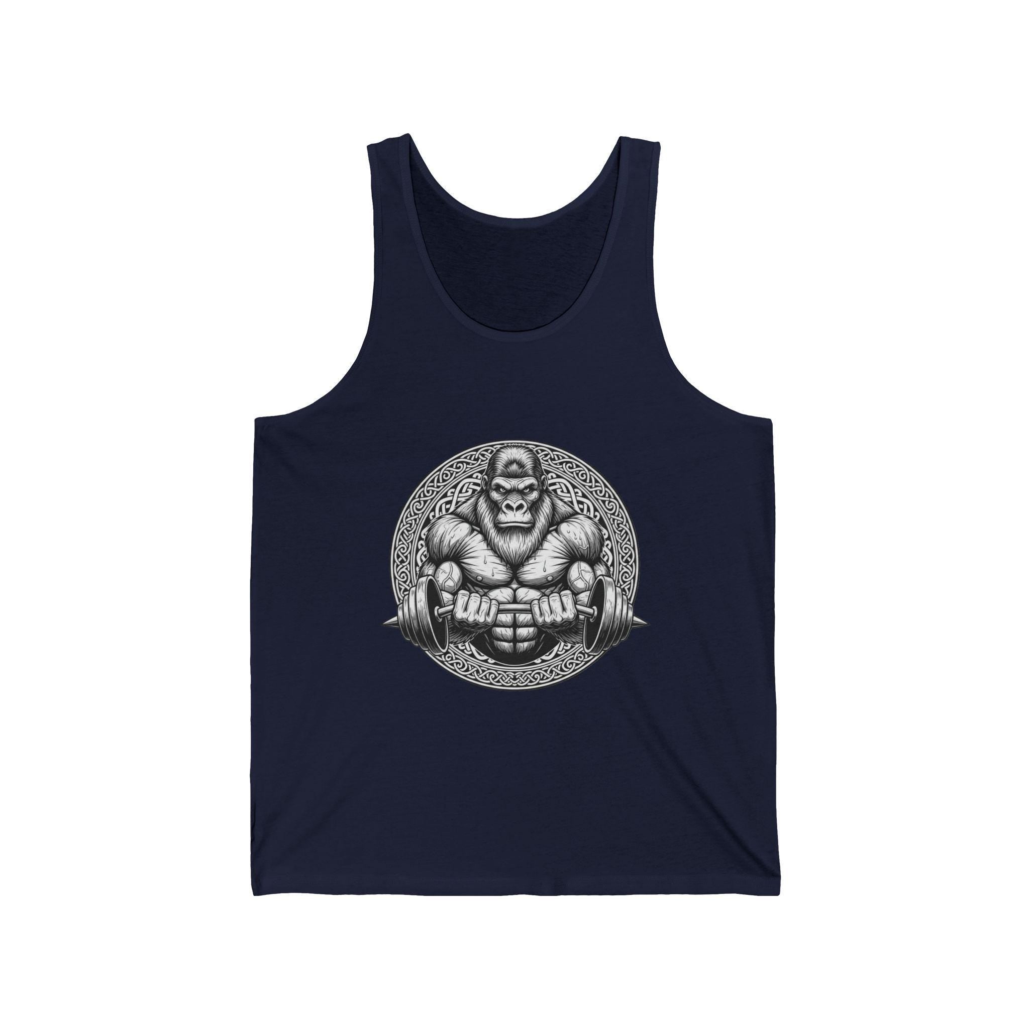 Unisex Jersey Tank, Gorilla Bodybuilding Design