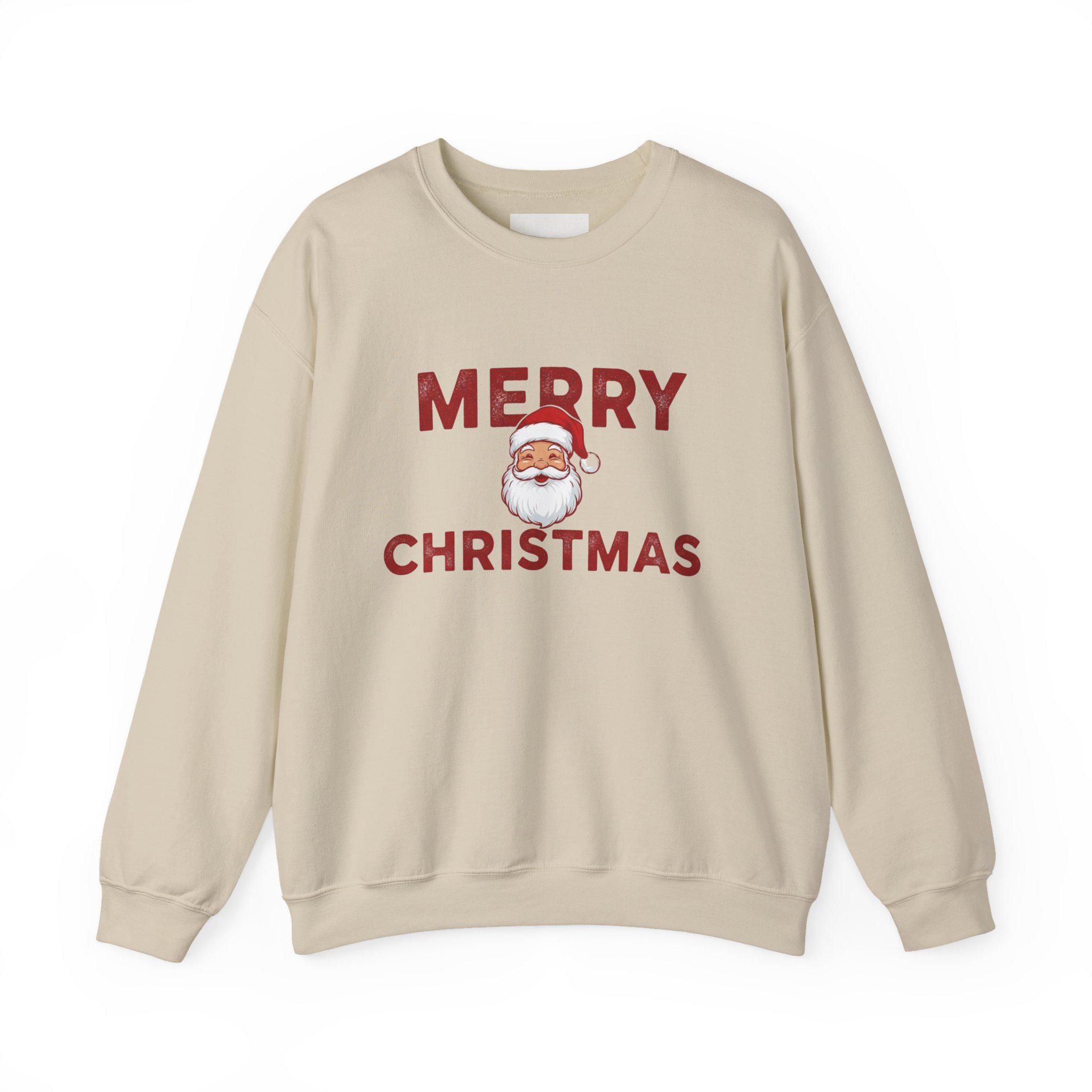 Merry Christmas Sweatshirt, Festive Santa Holiday Apparel