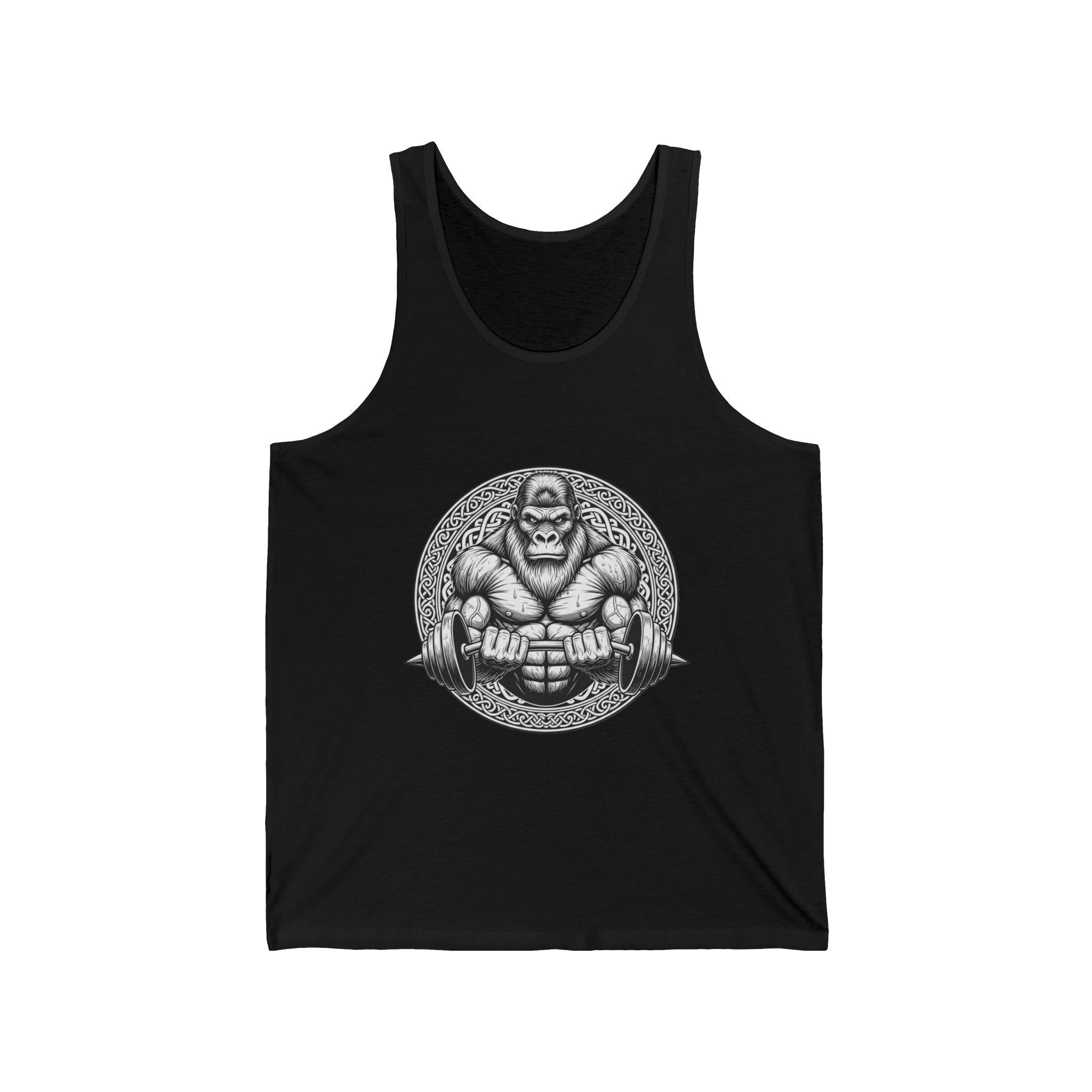 Unisex Jersey Tank, Gorilla Bodybuilding Design