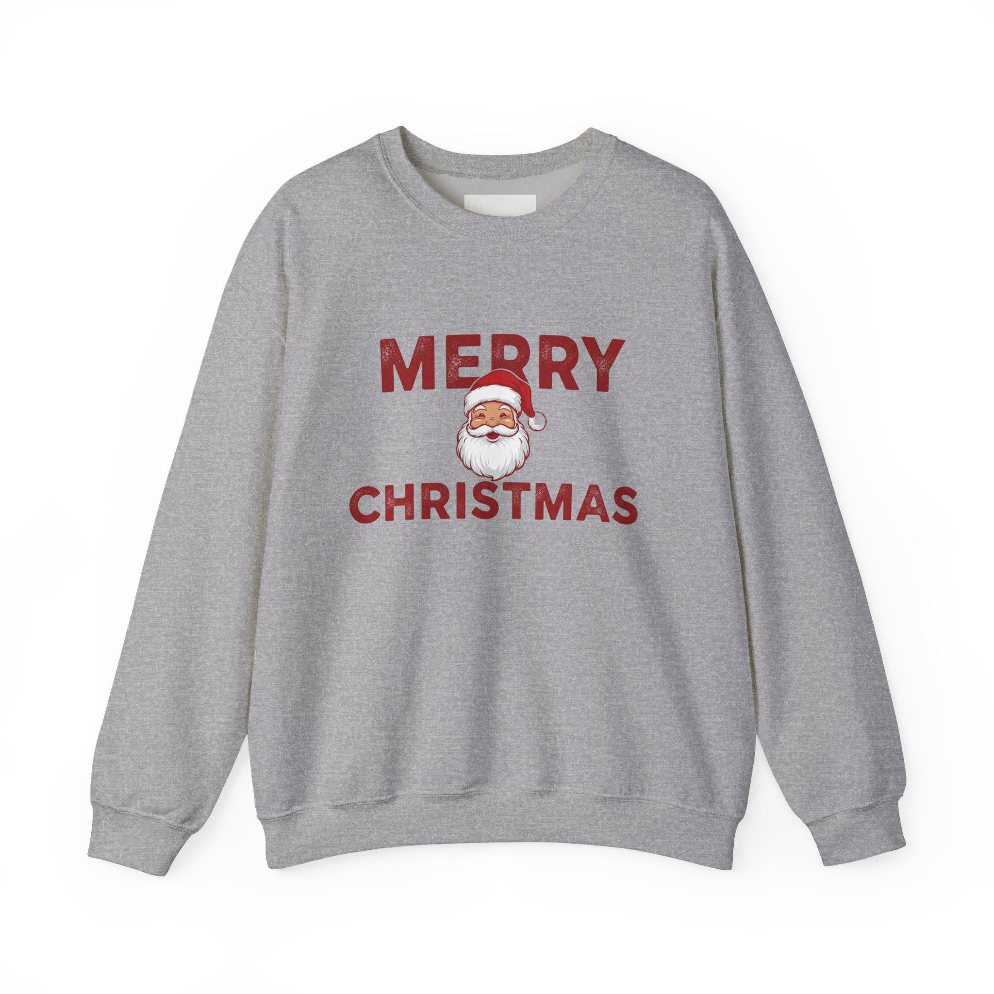 Merry Christmas Sweatshirt, Festive Santa Holiday Apparel