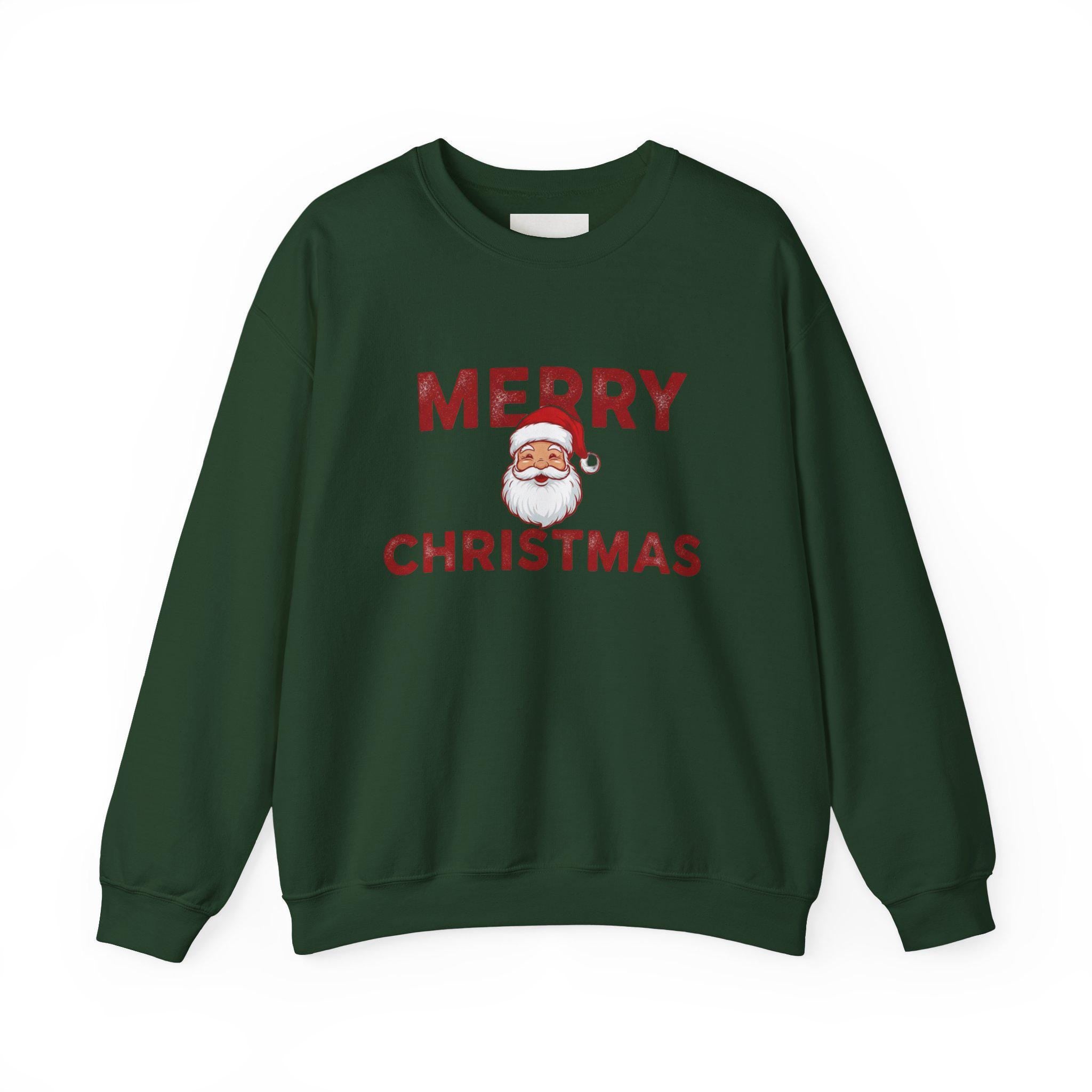 Merry Christmas Sweatshirt, Festive Santa Holiday Apparel