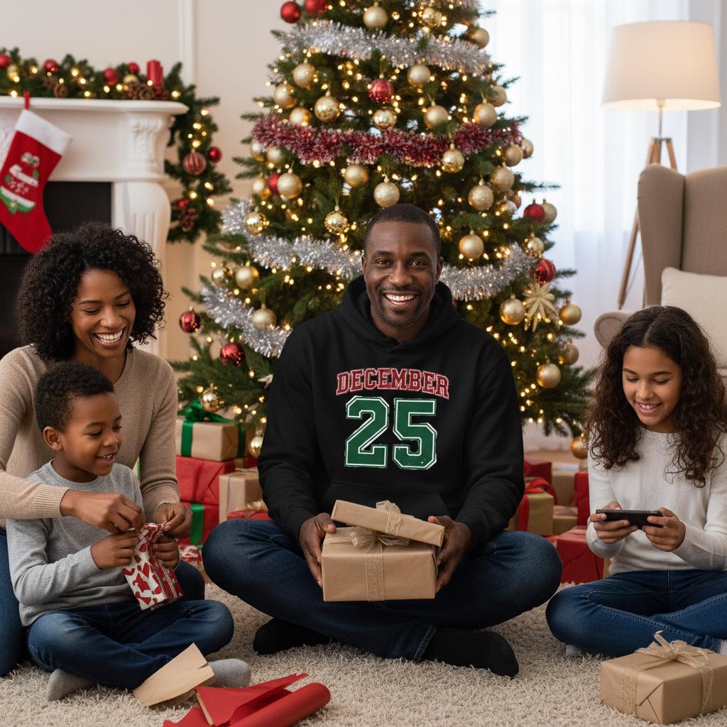 Christmas Date Sweatshirt, December 25 Retro Christmas Sweatshirt, Family Holiday Vibes Sweater, Christmas Hoodie, Gift