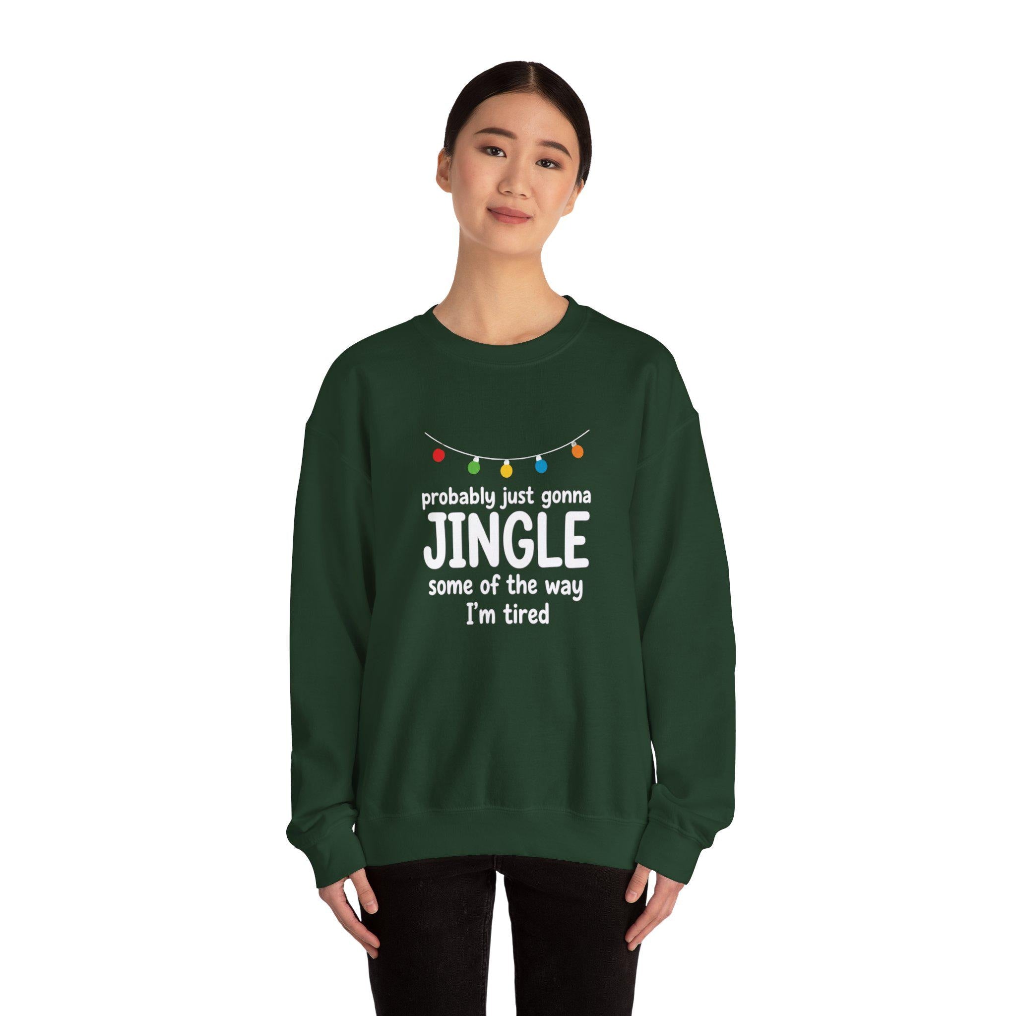 Jingle Sweatshirt, Funny Christmas Crewneck, Unisex Winter Apparel