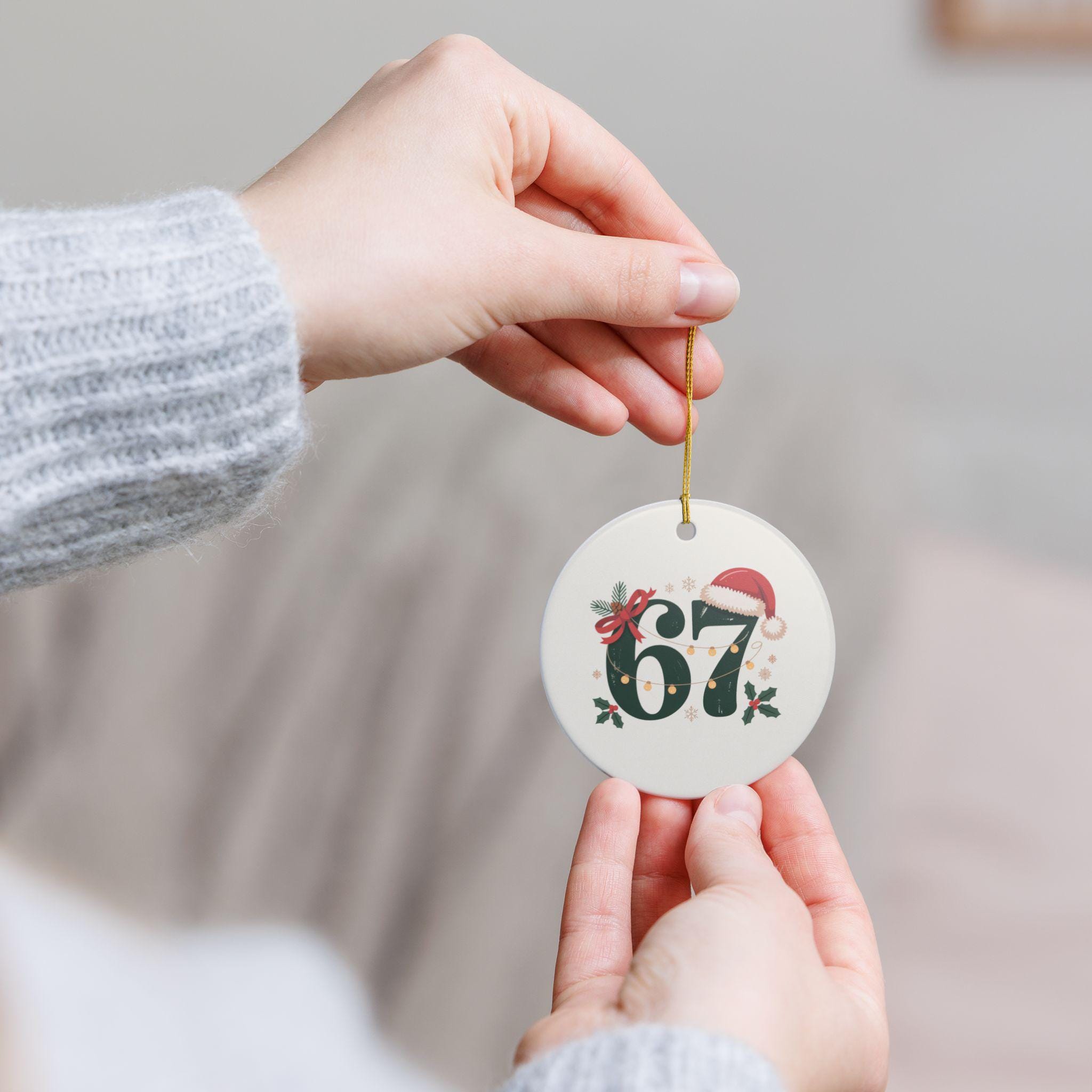 Personalized Ceramic Christmas Ornament, Holiday Home Decor