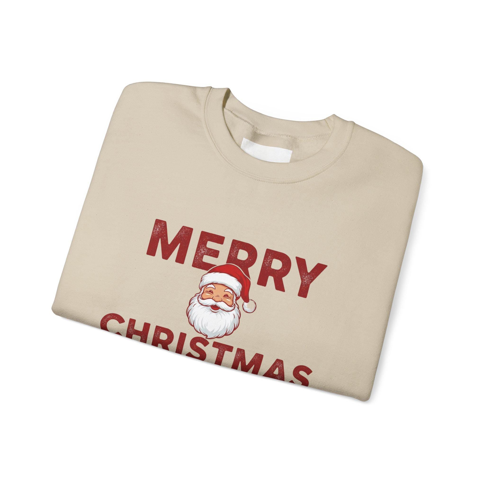 Merry Christmas Sweatshirt, Festive Santa Holiday Apparel