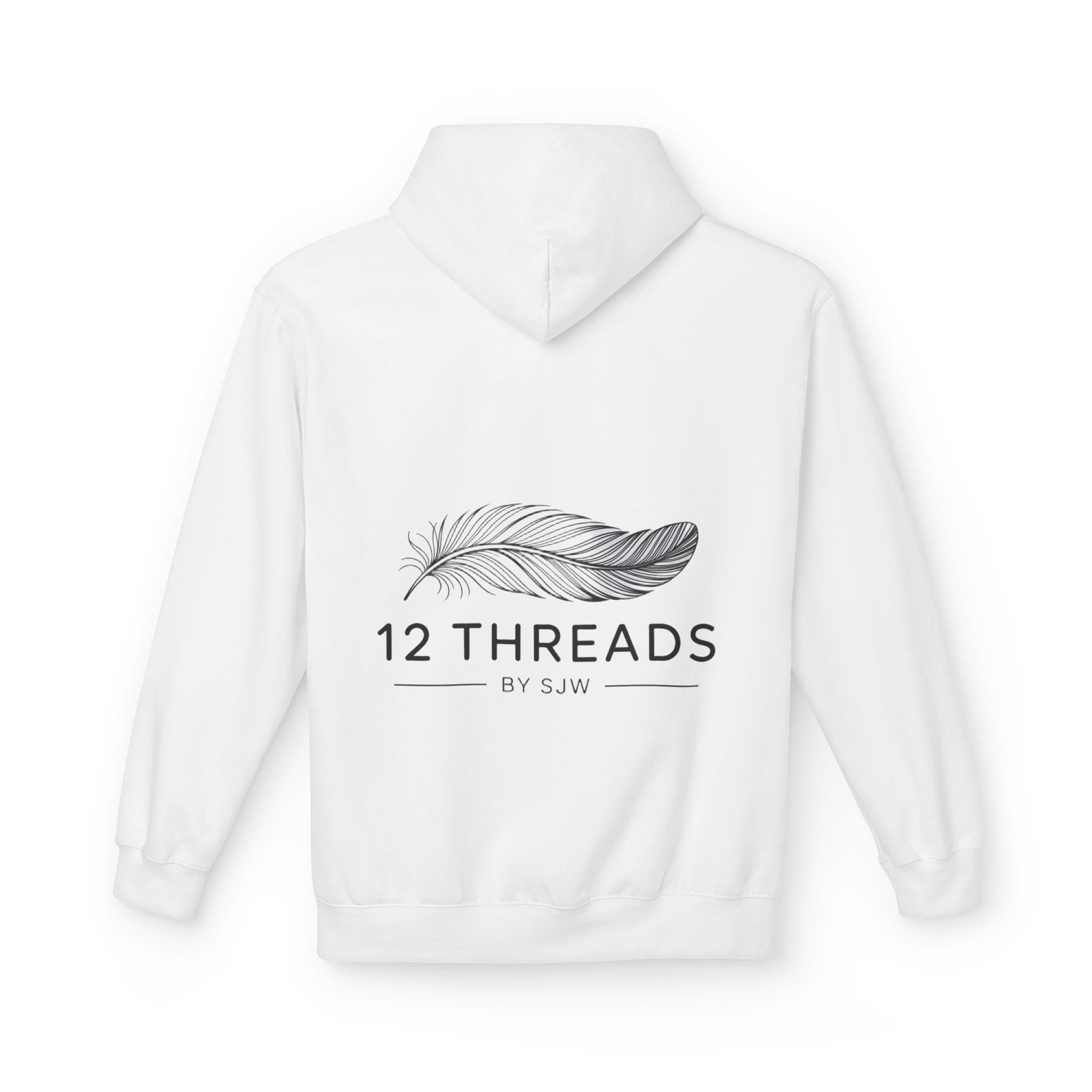 Unisex Softstyle Fleece Hoodie with Elegant Feather Design, Cozy Hoodie, Casual Wear, Gift for Her, Stylish Comfort