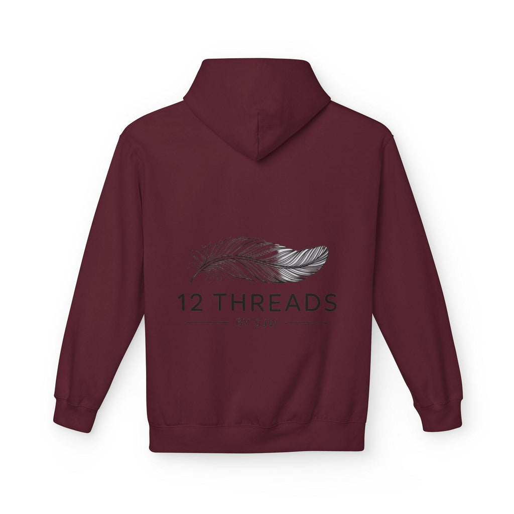 Unisex Softstyle Fleece Hoodie with Elegant Feather Design, Cozy Hoodie, Casual Wear, Gift for Her, Stylish Comfort