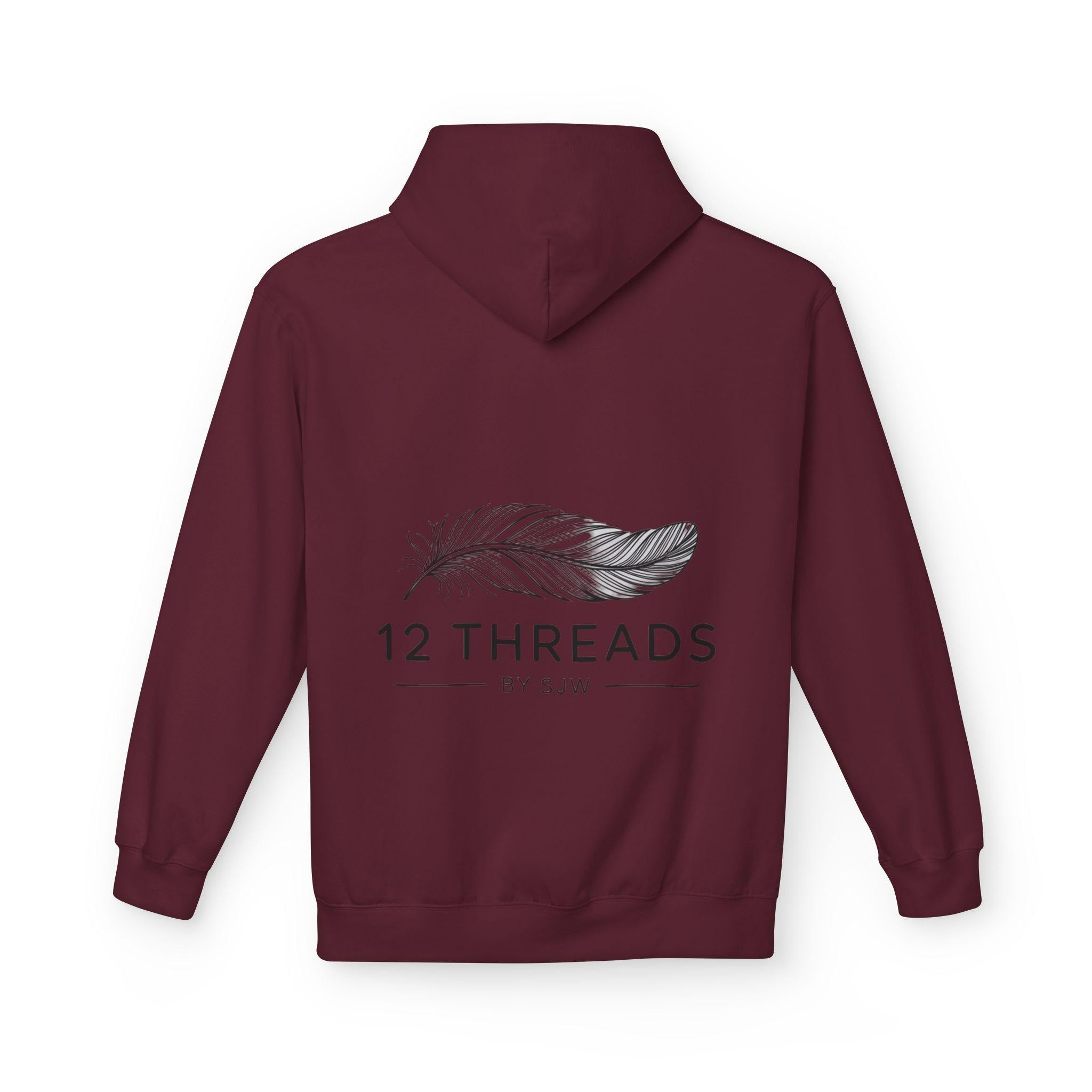 Unisex Softstyle Fleece Hoodie with Elegant Feather Design, Cozy Hoodie, Casual Wear, Gift for Her, Stylish Comfort