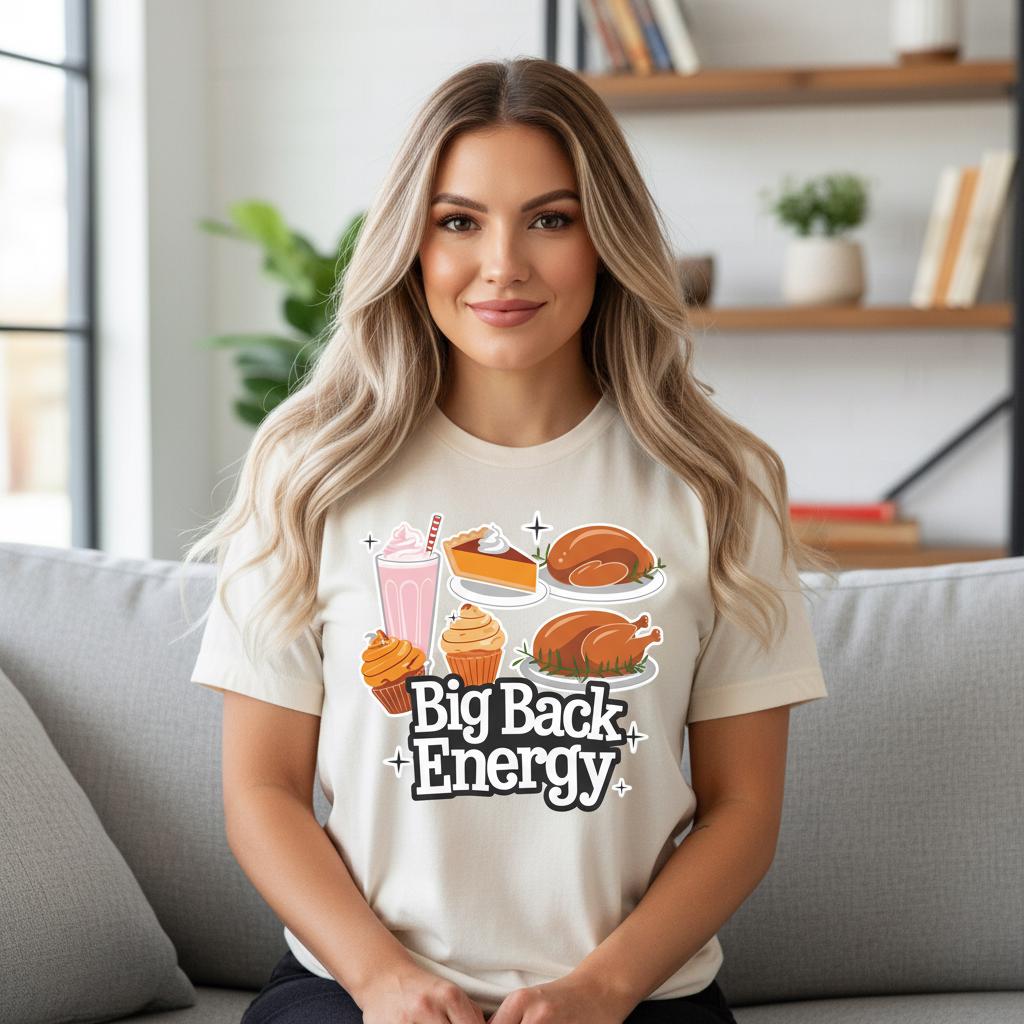 Big Back Energy Foodie Tee - Women's Boxy Fit Cotton Shirt