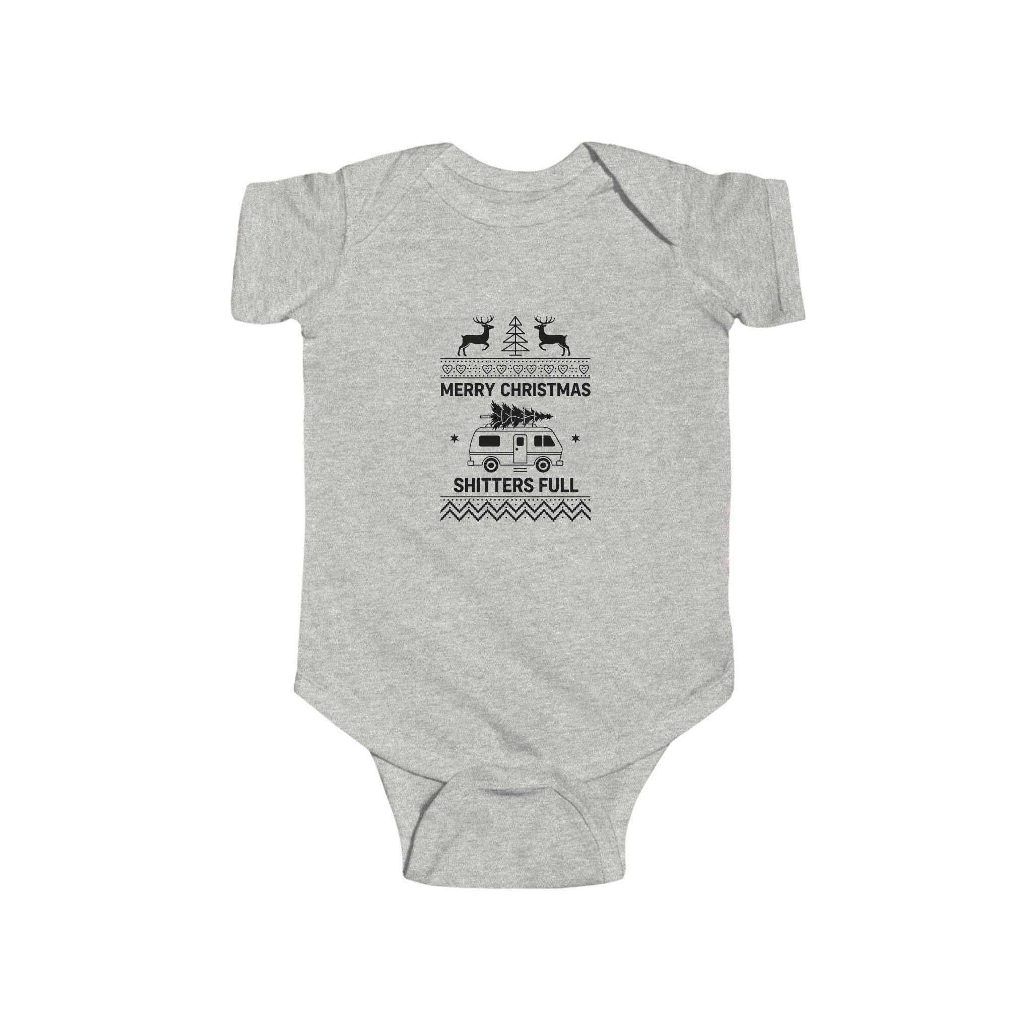 Shitters Full, Adorable Christmas Infant Bodysuit, Holiday Outfit, Baby Gift, Cute Baby Clothes, Funny Holiday Apparel,